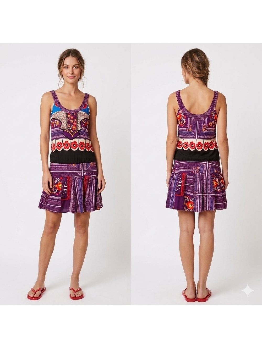 FARM Rio folkloric print dress, size S (4-6)